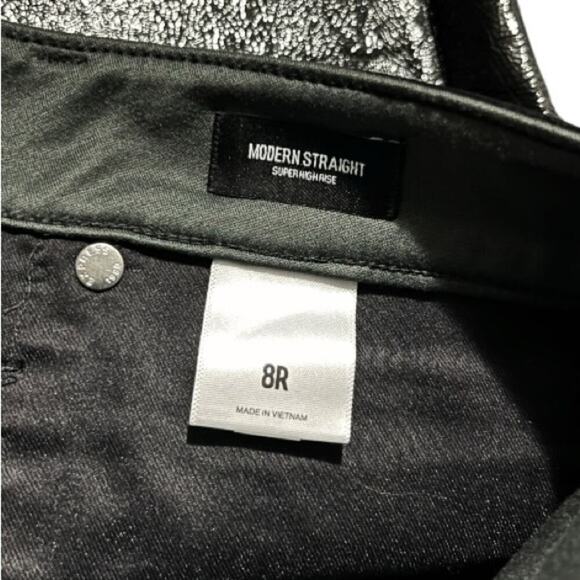 NWT Super High Waisted Faux Patent Leather Modern Straight Pant Size 8R - Picture 11 of 11